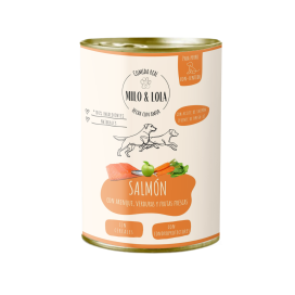 Pack 10 Latas Milo y Lola Salmon para Perro (10x380g) Comida húmeda para Perros Patitas&co Pack 10 Latas Milo y Lola Salmon para Perro (10x380g) Comida húmeda para Perros Patitas&co