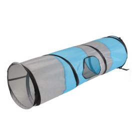 Tunel para Gatos Flamingo Gris y Azul Juguetes para gatos Patitas&co