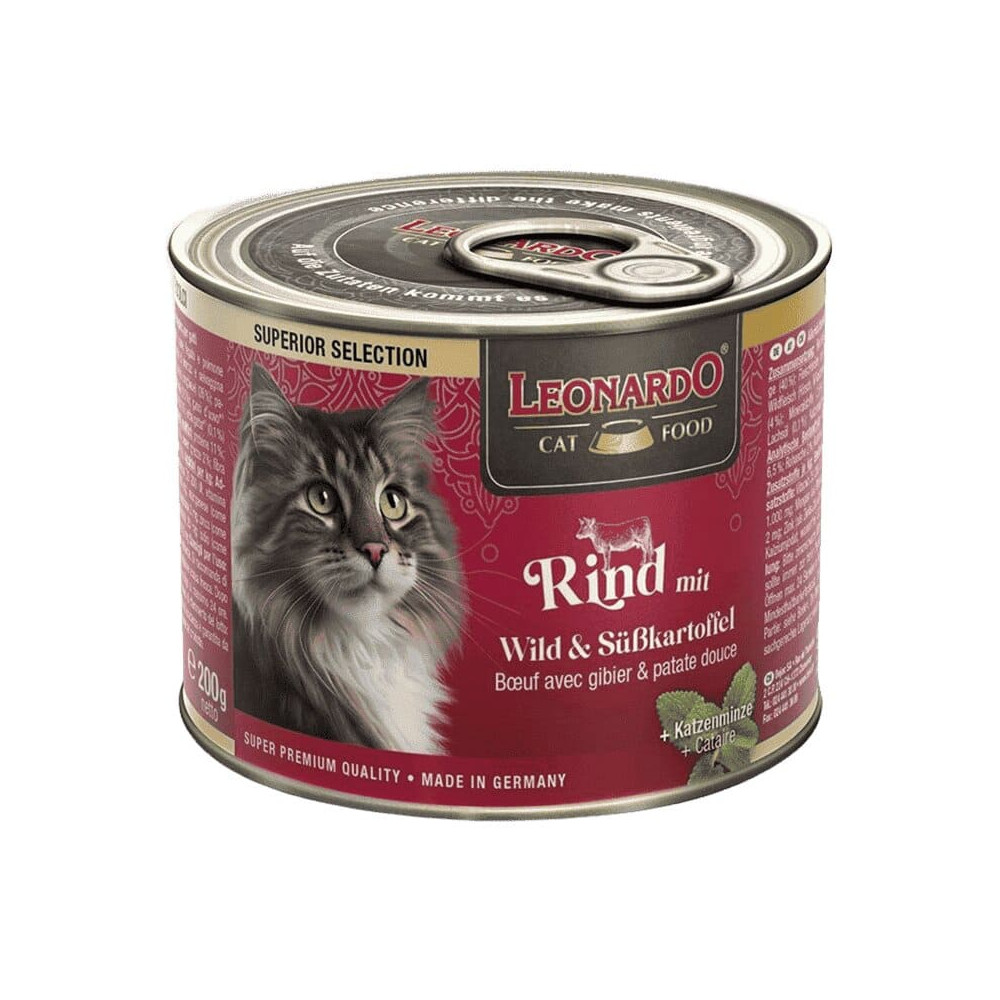 Leonardo Lata Venado y Boniato Comida Húmeda 200g Gato PatitasCo Leonardo Lata Venado y Boniato Comida Húmeda 200g Gato PatitasCo