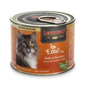 Leonardo Lata Pato con Pollo y Zanahoria Comida Humeda Gato Comida húmeda para gatos Patitas&co