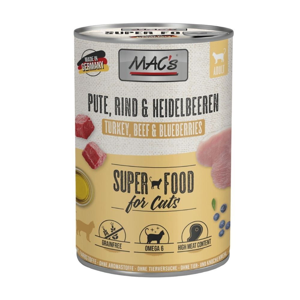 MAC´s Lata Pavo, Vacuno y Arandanos Comida Humeda Gato Comida húmeda para gatos Patitas&co MAC´s Lata Pavo, Vacuno y Arandanos Comida Humeda Gato Comida húmeda para gatos Patitas&co