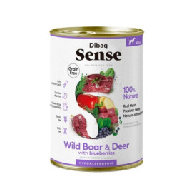 Dibaq Sense Lata Salvaje (Ciervo y Jabalí) para Perro Comida húmeda para Perros Patitas&co