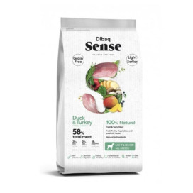 Dibaq Sense Pato y Pavo Light para Perros Senior Pienso para Perros Patitas&co