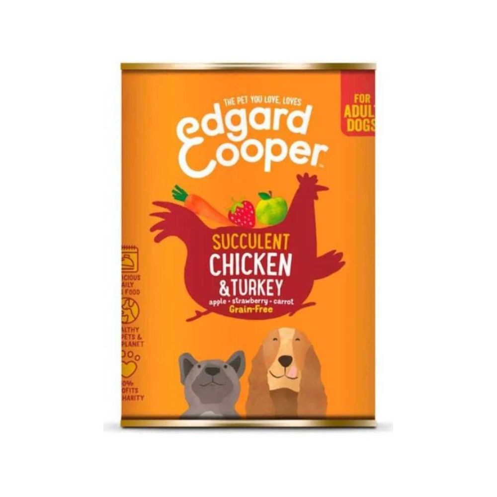Edgard and Cooper Adult sin cereales pollo y pavo Perros 400g Comida húmeda Perros Patitas&co Edgard and Cooper Adult sin cereales pollo y pavo Perros 400g Comida húmeda Perros Patitas&co
