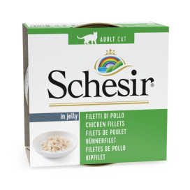 Schesir Lata Filetes de Pollo en Gelatina para Gato Comida húmeda para gatos Patitas&co