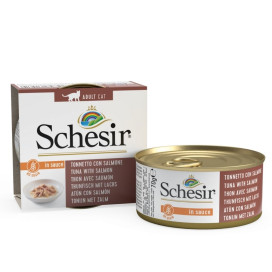 Schesir Lata Atun y Salmon en Salsa para Gato Comida húmeda para gatos Patitas&co Schesir Lata Atun y Salmon en Salsa para Gato Comida húmeda para gatos Patitas&co