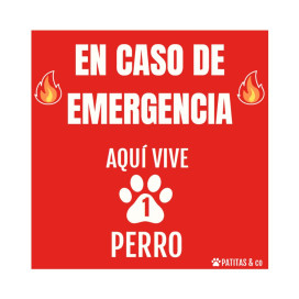Pegatina de Emergencia - Aqui Viven Perros Perros Patitas&co Pegatina de Emergencia - Aqui Viven Perros Perros Patitas&co
