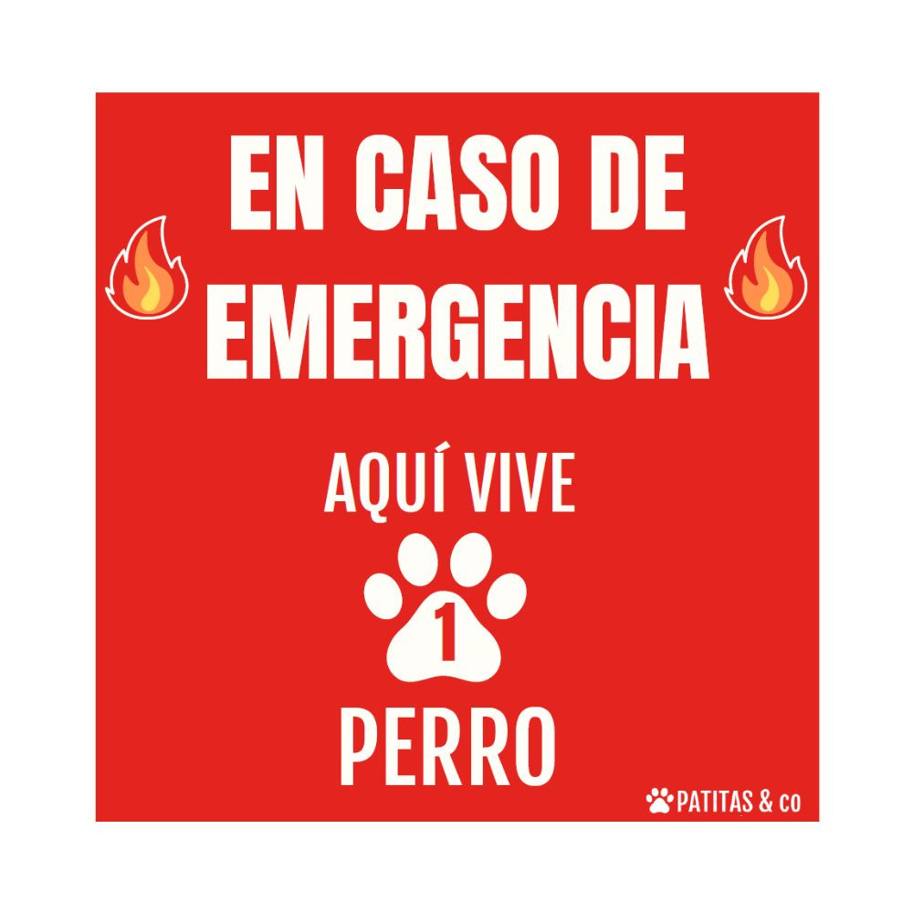Pegatina de Emergencia - Aqui Viven Perros Perros Patitas&co Pegatina de Emergencia - Aqui Viven Perros Perros Patitas&co