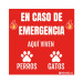 Pegatina de Emergencia - Aqui Viven Perros y Gatos