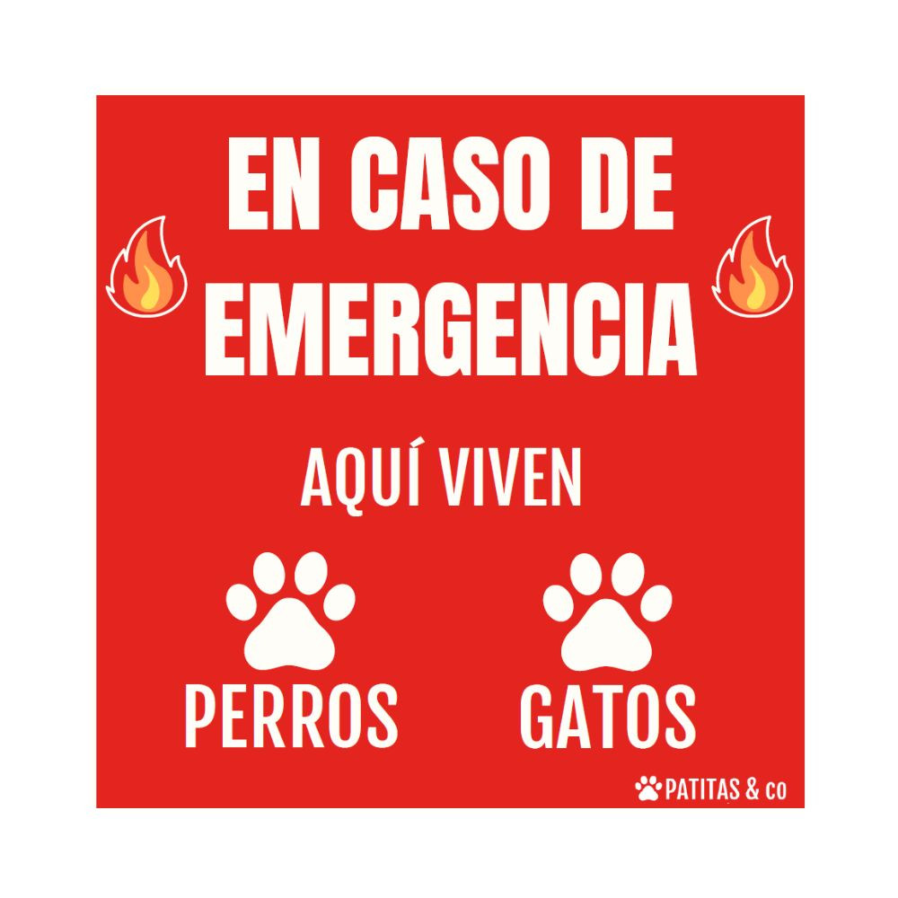 Pegatina de Emergencia - Aqui Viven Perros y Gatos Patitas&co Patitas&co Pegatina de Emergencia - Aqui Viven Perros y Gatos Patitas&co Patitas&co