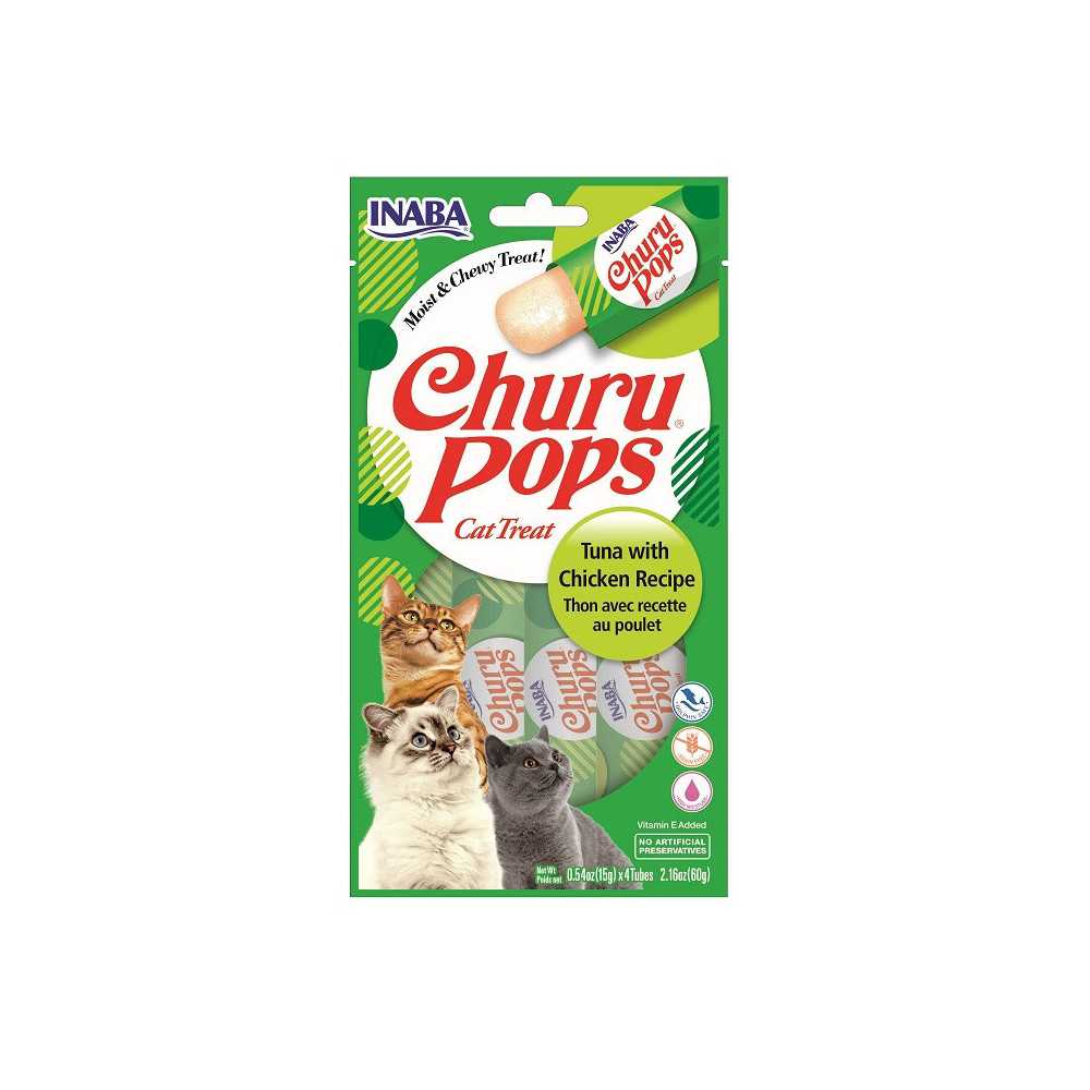 Churu Pops Atún y Pollo Snack Natural (4x15g) Gatos Snacks Patitas&co Churu Pops Atún y Pollo Snack Natural (4x15g) Gatos Snacks Patitas&co