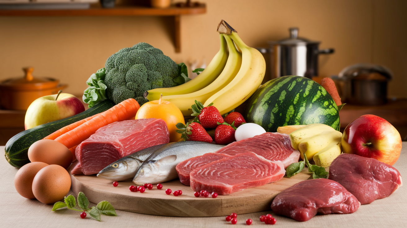 tabla con alimentos